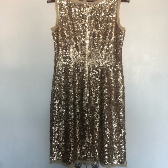 Gold sequin and silk dress - Picture 2 of 7